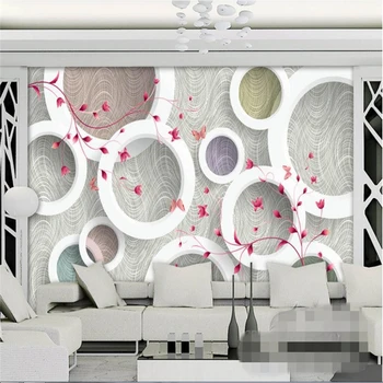 Фотообои beibehang на заказ, 3D настенная фреска, современная мода, элегантный Круговой рисунок, стереофонический ТВ-фон papel de parede