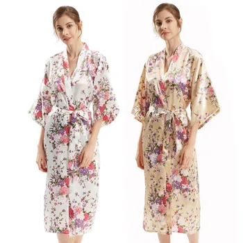 Халат с принтом, пижама с коротким рукавом, Женское кимоно, халат с поясом, Повседневная домашняя одежда, Летняя ночная рубашка с V-образным вырезом, одежда для отдыха